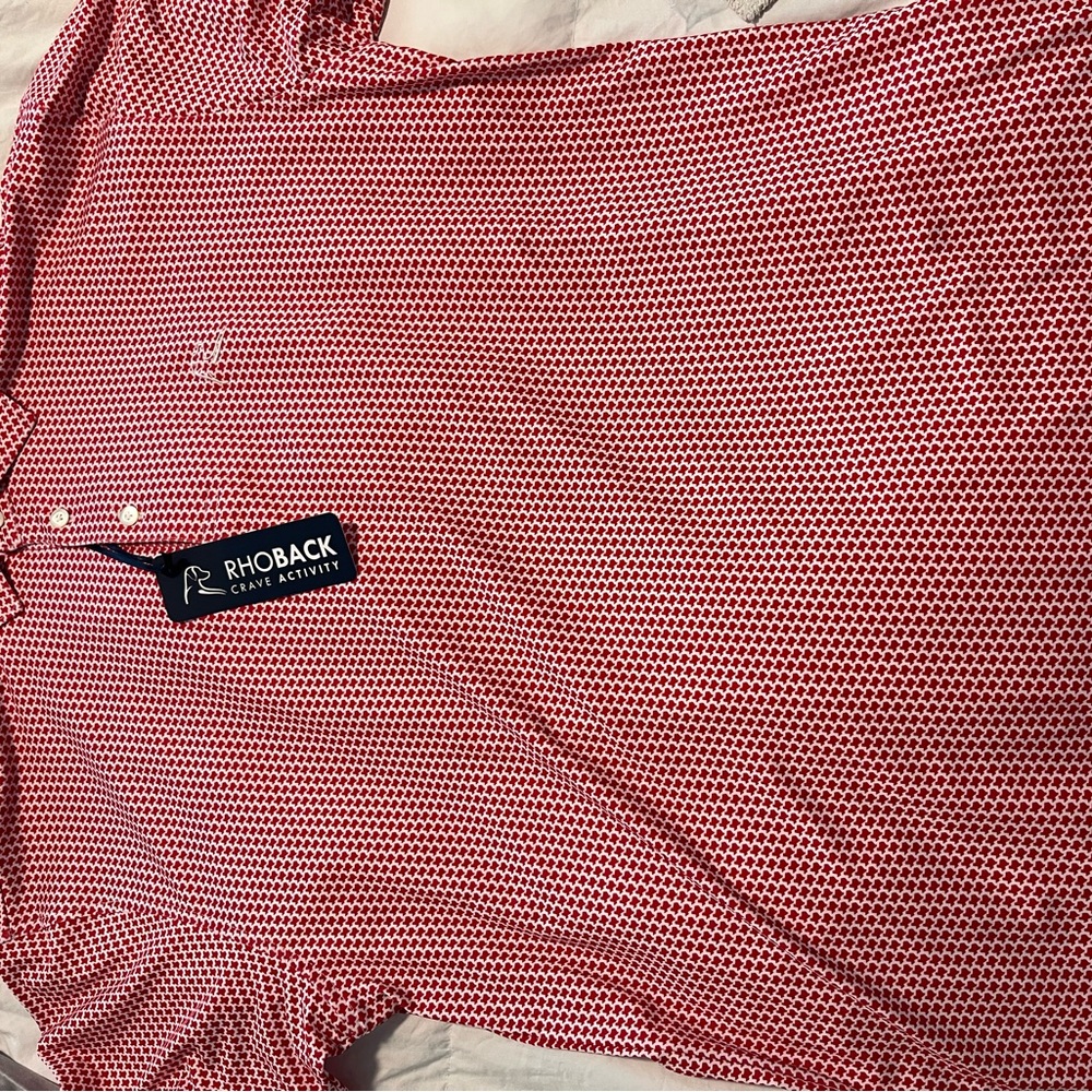 Rhoback Red and White Polo Shirt